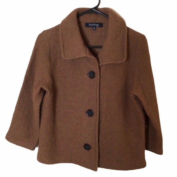 Evan-Picone Petite Wool Button Up Coat Size PL - Picture 1 of 4